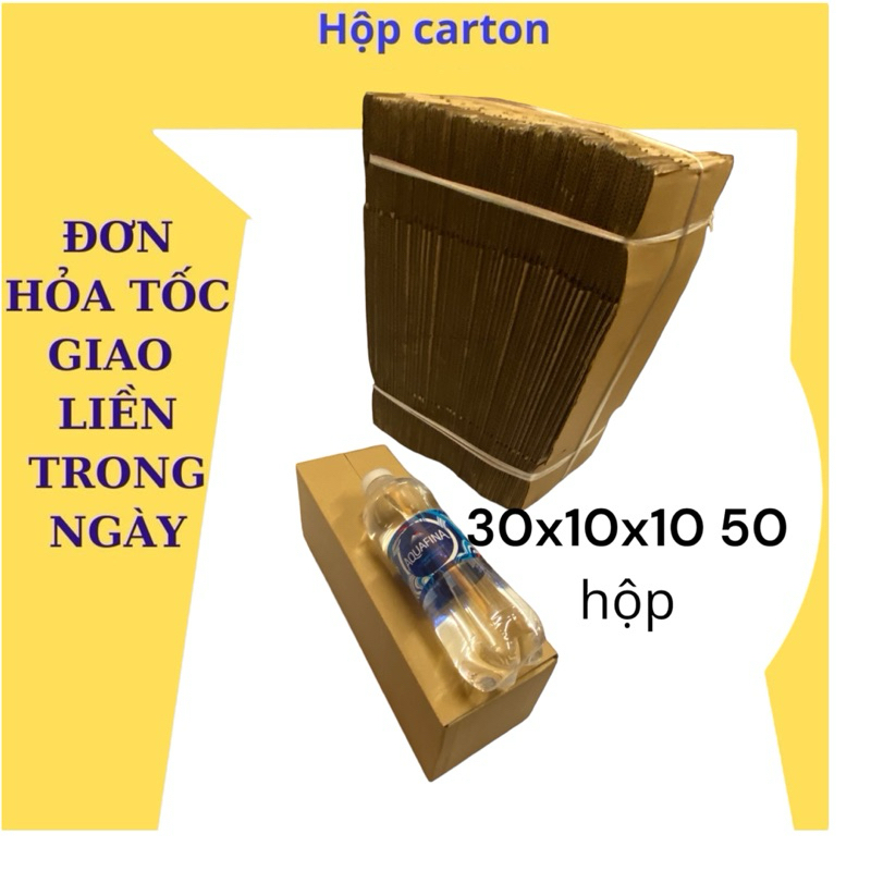50 hộp carton 30x10x10 chất cao đóng sản phẩm