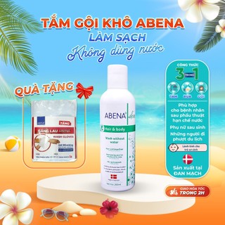 Combo Dầu gội tăm khô sạch nhanh, kháng khuẩn ABENA tặng kèm 5 găng lau bán chạy số 1 Đan Mạch