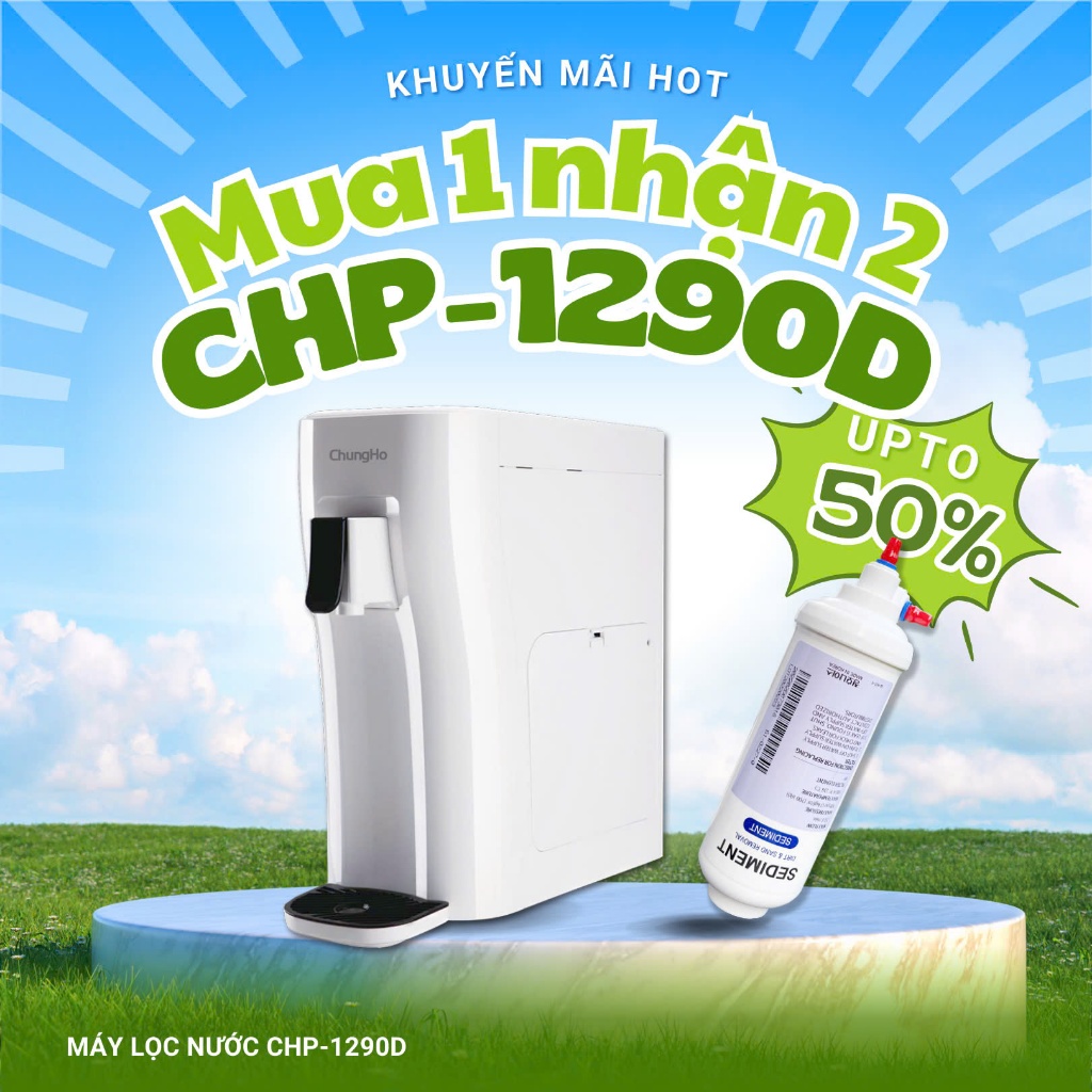 Máy lọc nước ChungHo CHP-1290D- tặng lõi lọc số 1, Máy lọc nước uống trực tiếp, Máy lọc nước để bàn siêu nhỏ