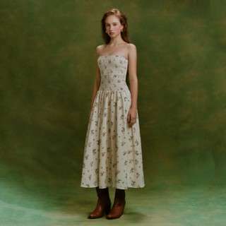 MAVEN - Váy hoa dáng dài nhún thun đính kết Mason Dress