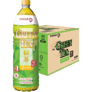    1 thùng 24 chai   trà xanh hoa lài Pokka nhập khẩu Malaysia ít đường ngọt dịu giải khát 