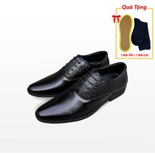  Giày Tây Nam Công Sở Buộc Dây Tặng kèm tất và lót giày miễn phí 