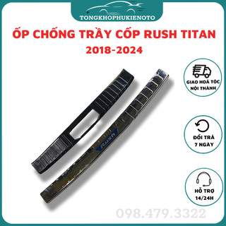Bộ ốp chống trầy cốp trong, ngoài xe Toyota Rush 2018-2024, chất liệu Titan