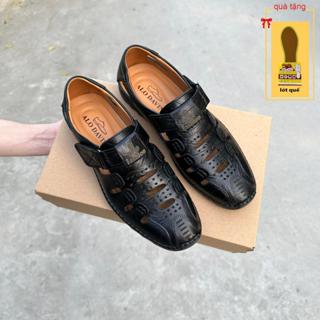 Giày Rọ Nam Da Bò GL25, Giày lỗ thoáng khí, Tặng kèm lót giày hương quế