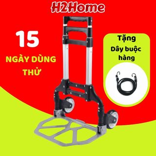 Xe đẩy hàng, xe kéo hàng, gấp gọn mini đa năng chở hàng 85kg 2 bánh, xe kéo hàng giá rẻ H2Home