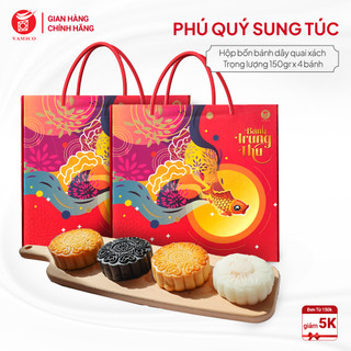 (Note Vị )Bánh Trung Thu Vamico Hộp 4 Bánh Nướng Dẻo Tự Chọn Mix Vị 150gr