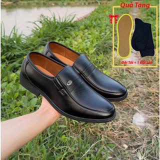  Giày Da Nam Trung Niên mã CC01 ,Tặng Kèm 1 Đôi Tất và 1 Đôi Lót Giày 