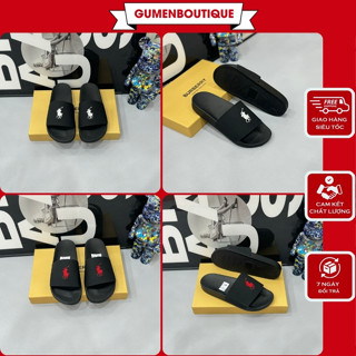 Dép Nam Polo Ráp Lau Rừn Đen Full Cực Chất - Dép Quai Ngang Ráp Lau Rừn Cực Hót An Thuyên