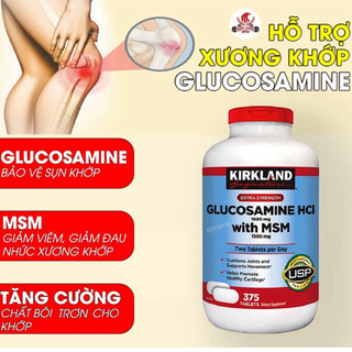 Viên Uống Bổ Khớp Glucosamine HCL 1500mg Kirkland With MSM 1500mg Hộp 375 Viên
