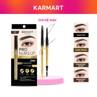 Chì Kẻ Mày Browit Pro Makeup Flat Eyebrow Pencil Đầu Ngòi Siêu Nhỏ 1mm, Chống Nước & Mồ Hôi 0.08G