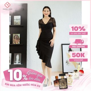 Đầm body đuôi cá phối ren sd1377 phong cách saigon