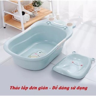 Chậu tắm Ếch cao cấp cho bé có van thoát nước (kt 85*50*32cm)