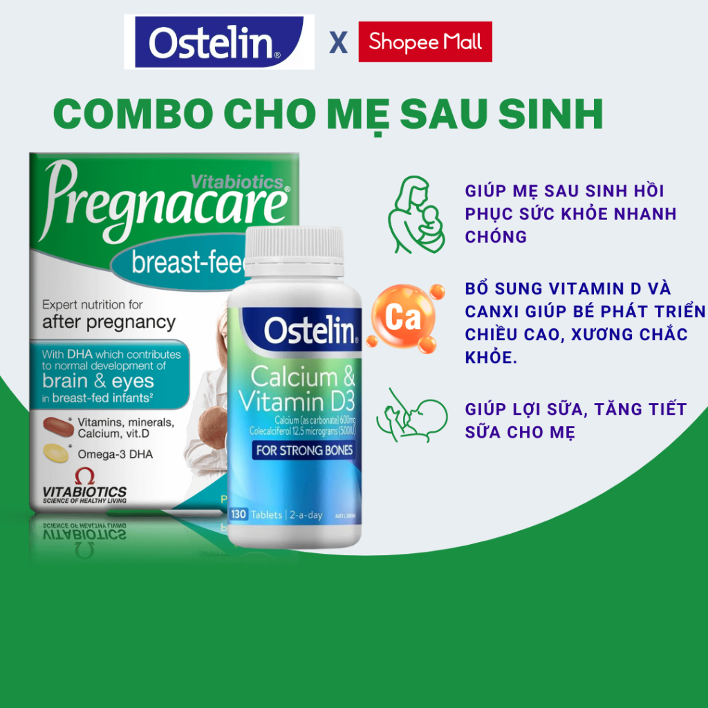 Vitamin tổng hợp sau sinh Pregnacare Breast feeding và Sunflower Lecithin Now chống tắc tia sữa 1200mg và lợi sữa