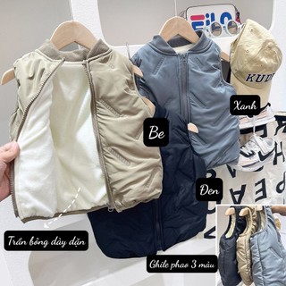Áo ghi lê phao trần bông dày ấm cho bé trai 13-35kg chuẩn qc
