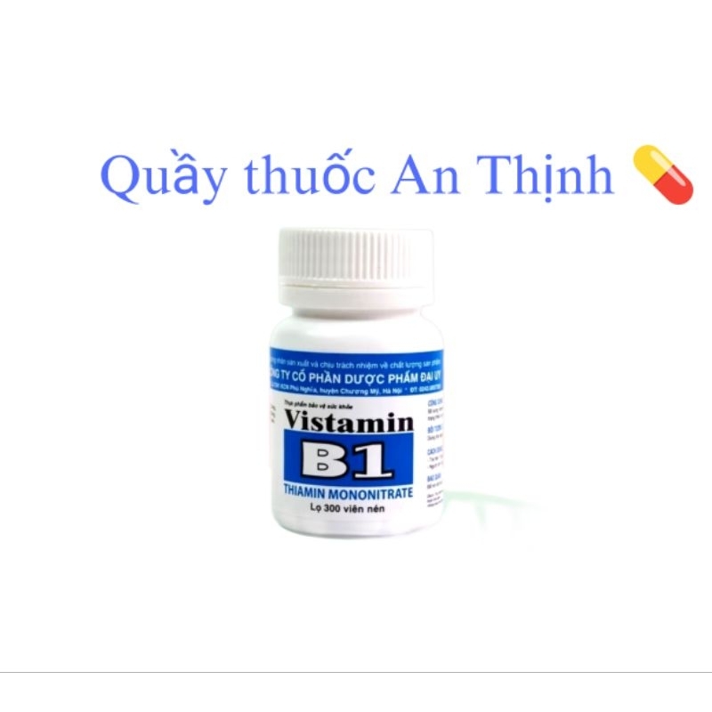 ✅ ( Chính Hãng)Vitamin B1 ĐẠI UY (lọ 100viên), lọ300viên _Bổ sung vitamin b Thiếu hụt,hỗ trợ ăn ngon