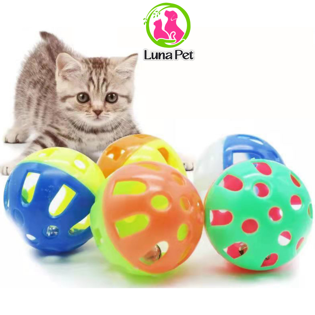 Đồ chơi bóng lục lạc cho chó mèo LunaPet DC04 - Bóng nhựa kèm chuông cho chó mèo