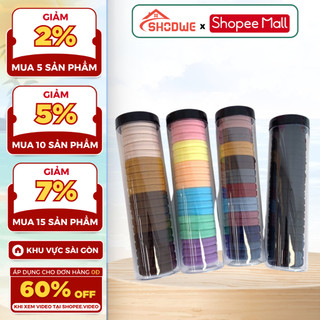Hộp 20 Chun Buộc Tóc Sợi To SHODWE Nhiều Màu Bằng Cao Su Co Giãn Và Bền Kiểu Dáng Đơn Giản Dành Cho Nữ
