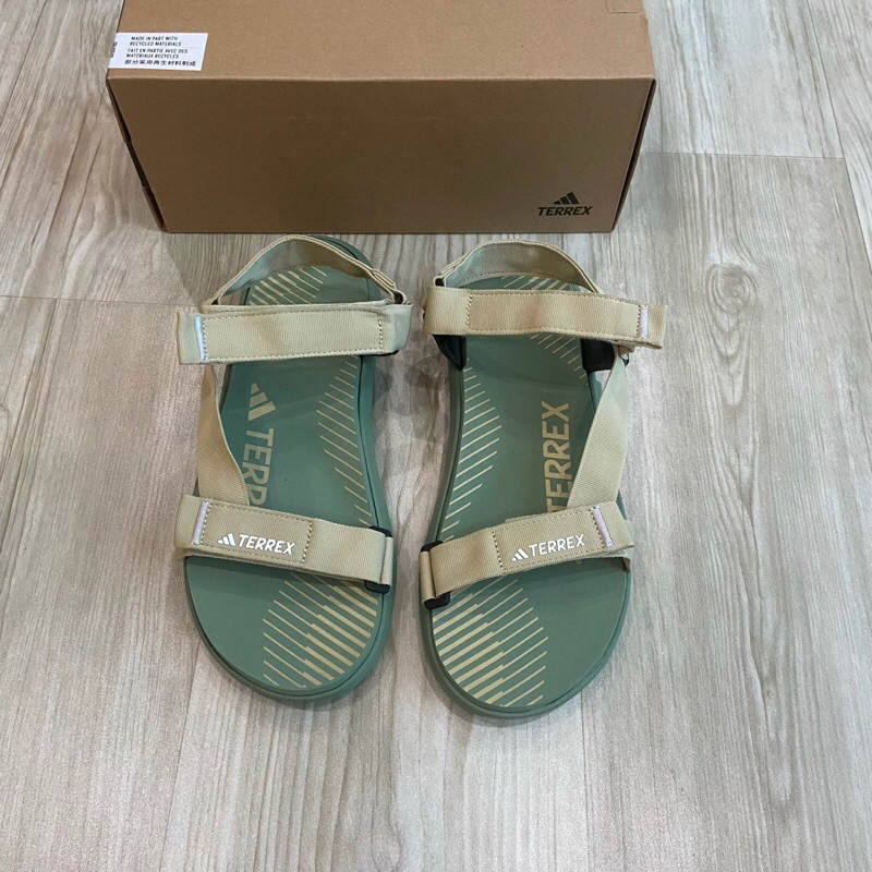 Sandal Tereex Adidas màu xanh với màu đen, xám, quai trắng - Chính Hãng