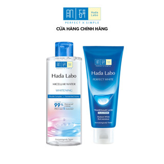 [VB] Combo làm sạch dưỡng trắng: Sữa rửa mặt Hada Labo Perfect White Tranexamic Acid+ Nước tẩy trang dưỡng trắng 240ml