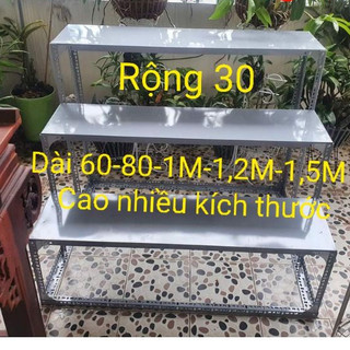 Kệ sắt v lỗ 3 bậc thang trụ sắt V3x3cm và V4x4cm đa năng