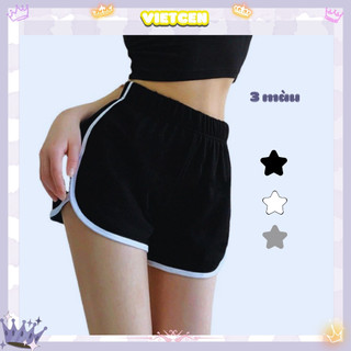 Quần Đùi Nữ Mặc Nhà - Quần Đùi Thể Thao Nữ - Quần Short Sọc Viền Ngắn Tập Gym Trẻ Trung VIETCEN