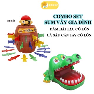 Combo Trò Chơi Đâm Hải Tặc ,Cá Sấu Cắn Tay, Phá Băng Ếch - Set Sum Vầy Dành Gia Đình