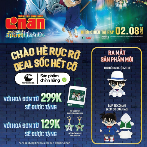 [QÙA TẶNG KHÔNG BÁN] TÚI VẢI QUÀ TẶNG CONAN PHIM 2024 KHI MUA HOÁ ĐƠN TỪ 299K CÓ SẢN PHẨM CONAN PHIM