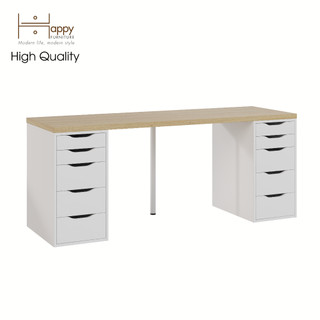 Happy furniture , bàn làm việc 2 bên ngăn tủ 2m x 60cm - lida , ban_025 , 200cm x 60cm x 73cm