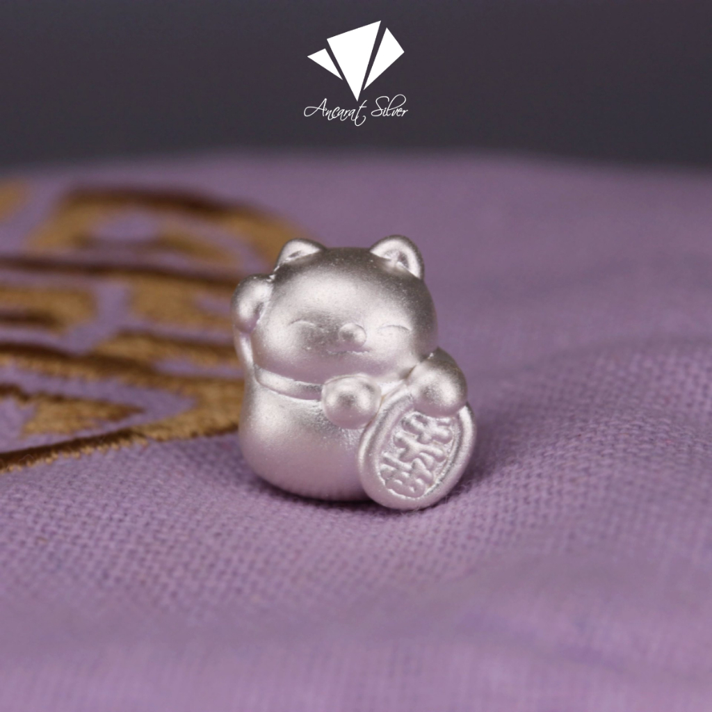 Charm Bạc Mèo Chiêu Tài Ancarat (Miễn Phí Tết Vòng tay theo yêu cầu)
