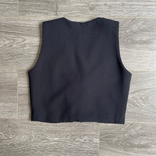 Áo croptop ghile đen thắt dây