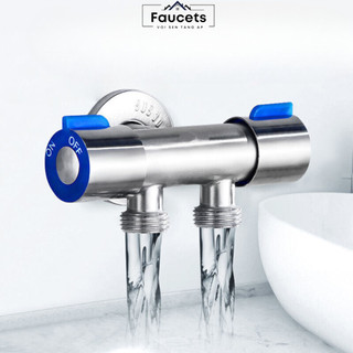 Van nước đa năng 2 cổng xả inox 304 có chốt khóa nước riêng biệt
