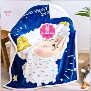 Chăn đắp cho bé mùa đông/chăn Lông Cừu 2 Lớp Cho Bé Loại Dày 95x135cm,chăn cotton