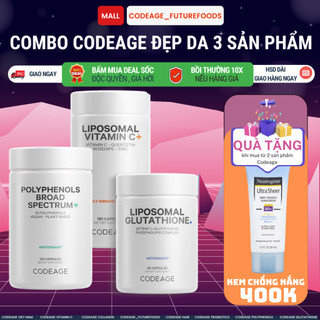 Bộ ba chống nắng và dưỡng sáng da codeage cf#9 , bảo vệ, làm khỏe da bao gồm glutathione + vitamin c + polyphenols