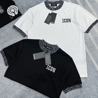 Áo Thun Nam Nữ DSQ2 ICON Logo Thêu Trước Ngực Mix Logo Phối Cổ Và Tay Áo Siêu Đẹp Hàng Cao Cấp Hot Hit