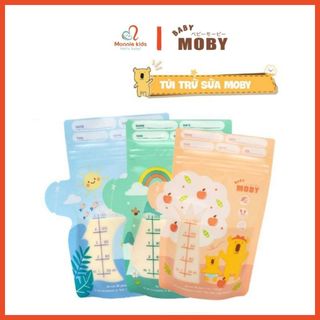 Túi trữ sữa cho bé MOBY BABY 150ml 240ml, túi đựng sữa 3 đường zip có vòi - Monnie Kids
