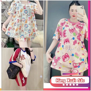 Set đồ bộ nữ dễ thương, bộ đồ mặc nhà nữ form rộng thoải mái - set bộ đùi ngố nữ đồ bộ mặc nhà