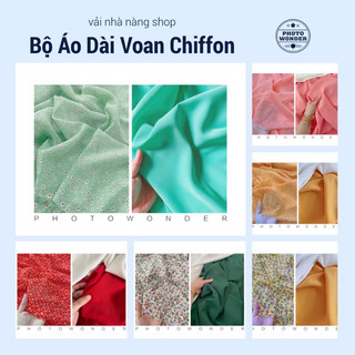 Set Vải Voan Áo Dài . áo vải voan hoa, quần lụa