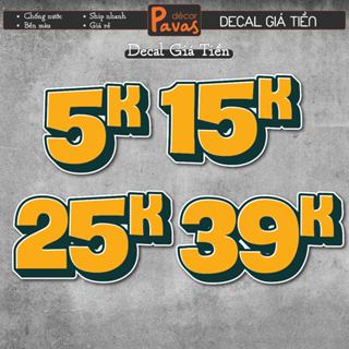 Decal Giá Tiền 3D hình dán chống nước trang trí dán quán trà sữa, cà phê, quán ăn, dán tường, tủ. TTQ84