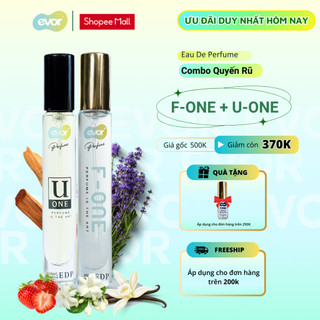 Combo Nước Hoa Nữ Thơm Lâu Ngọt Ngào, Nước Hoa Nữ Kiêu Sa Mang Vẻ Đẹp Duuj Dàng Sang Trọng EVOR 2 Chai 10ml