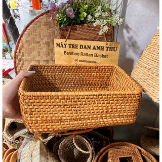 Khay mây chữ nhật, khay mây đựng đồ hàng xuất khẩu shop mây tre Đan Anh Thư