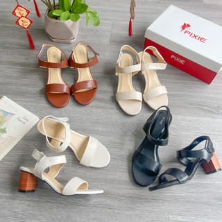 [Form Nhỏ _ Tắng Size] Giày Sandal Cao Gót 5cm Quai Dán Đế Gỗ 5245 Pixie