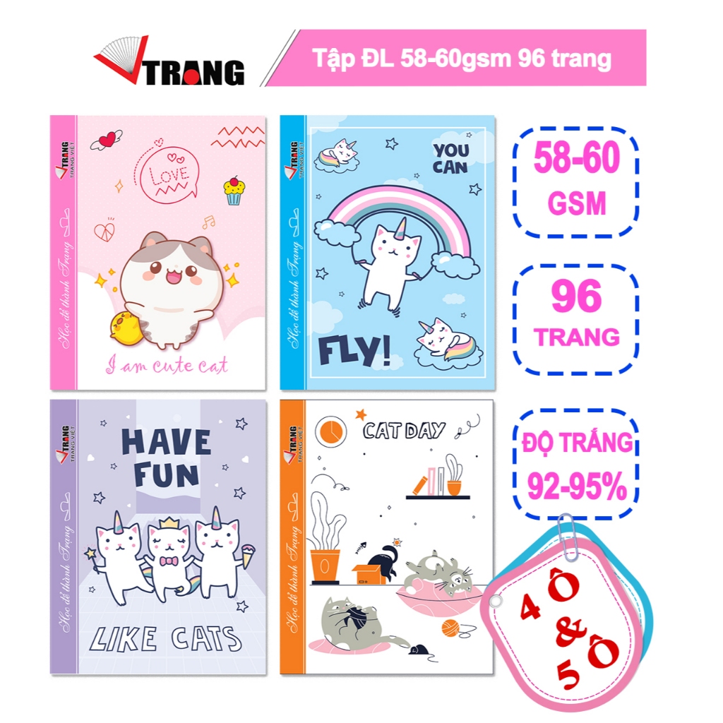 [COMBO 300 QUYỂN] TẬP ĐỊNH LƯỢNG 58-60GSM 96 TRANG