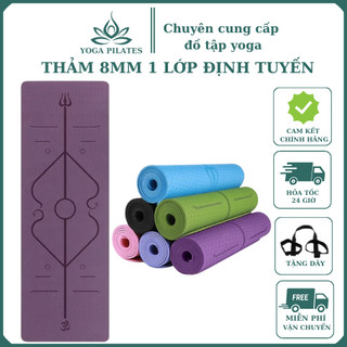 Thảm Yoga 8mm 1 Lớp Định Tuyến cao cấp ,an toàn, chống trơn trượt, thấm hút mồ hôi, đàn hồi cao