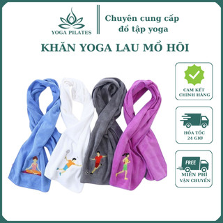 Khăn Yoga Lau Mồ Hôi khăn thêu hình nổi vải cotton cao cấp pha nhung mềm mại thấm hút mồ hôi nhiều màu