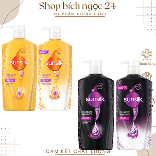 Dầu gội , dầu xả sunsilk suôn mượt óng ả , combo gội +xả óng mượt rang ngời 640g