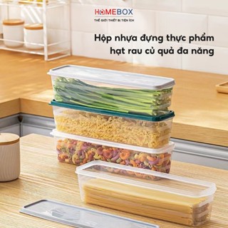 Hộp nhựa đựng thực phẩm tủ lạnh, Hộp trữ đông bảo quản rau hoa quả mì đồ ăn nhựa an toàn sức khoẻ