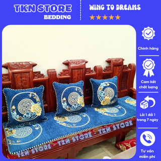 Bộ Thảm trải ghế tây âu TKN Store cao cấp sang trọng , Đệm trải trên ghế gỗ nhiều kích thước