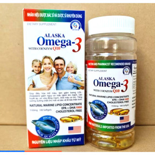 Dầu Cá Alaska Omega 3 (100viên) - Bổ Não, Tăng Cường Thị Lực, Giảm Nguy Cơ Mắc Bệnh Tim Mạch, hộp 100viên