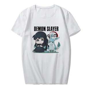 Áo thun phông trắng in hình KIMETSU NO YAIBA thời trang cá tính unisex anime chibi nam nữ