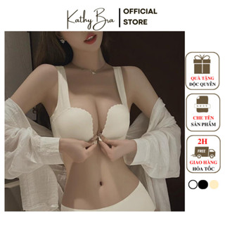 C14 [Lùi Size] Áo Lót Su Cài Trước KATHY BRA Không Gọng Đệm Vừa Gom Nâng Ngực Mặc Áo Dài Không Lộ Viền Chất Su Mát